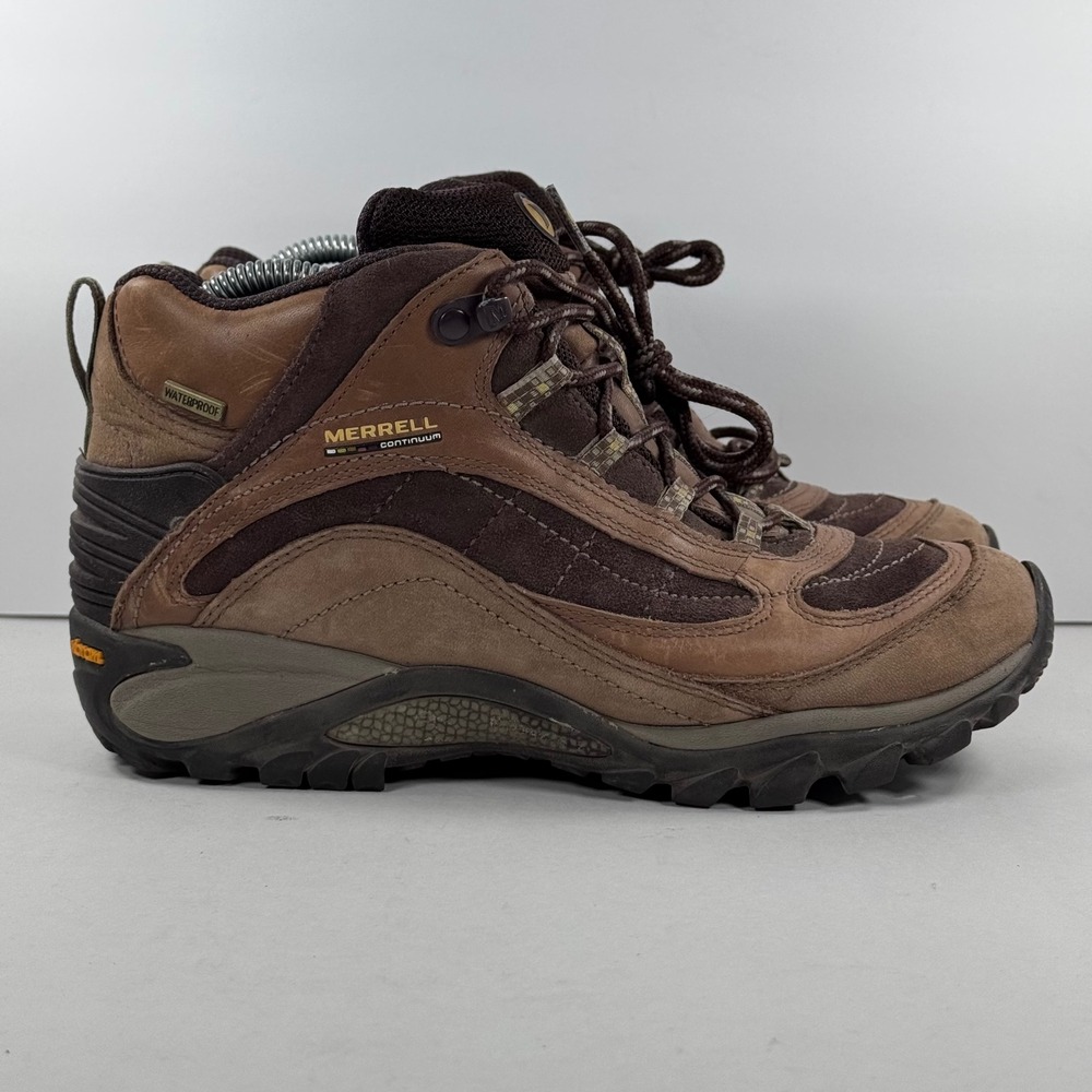 Merrell Siren Waterproof Mid Leather Brown Hiking Boots Womens 9 J16038